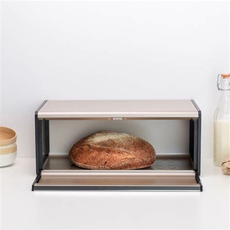 green metal bread box|brabantia fall front bread box.